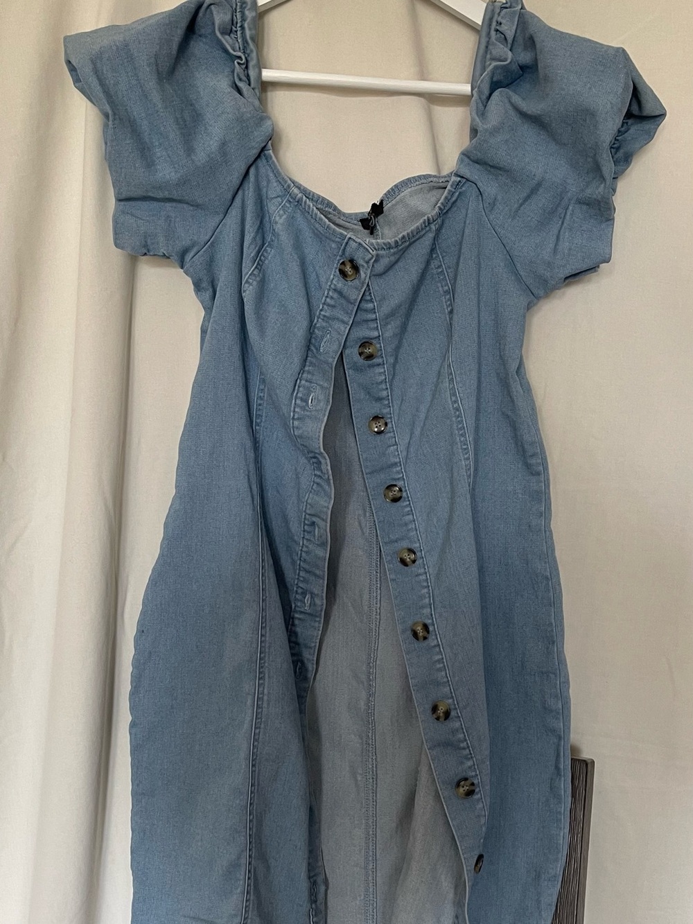 Woman’s Light Blue Denim Button-Front Dress